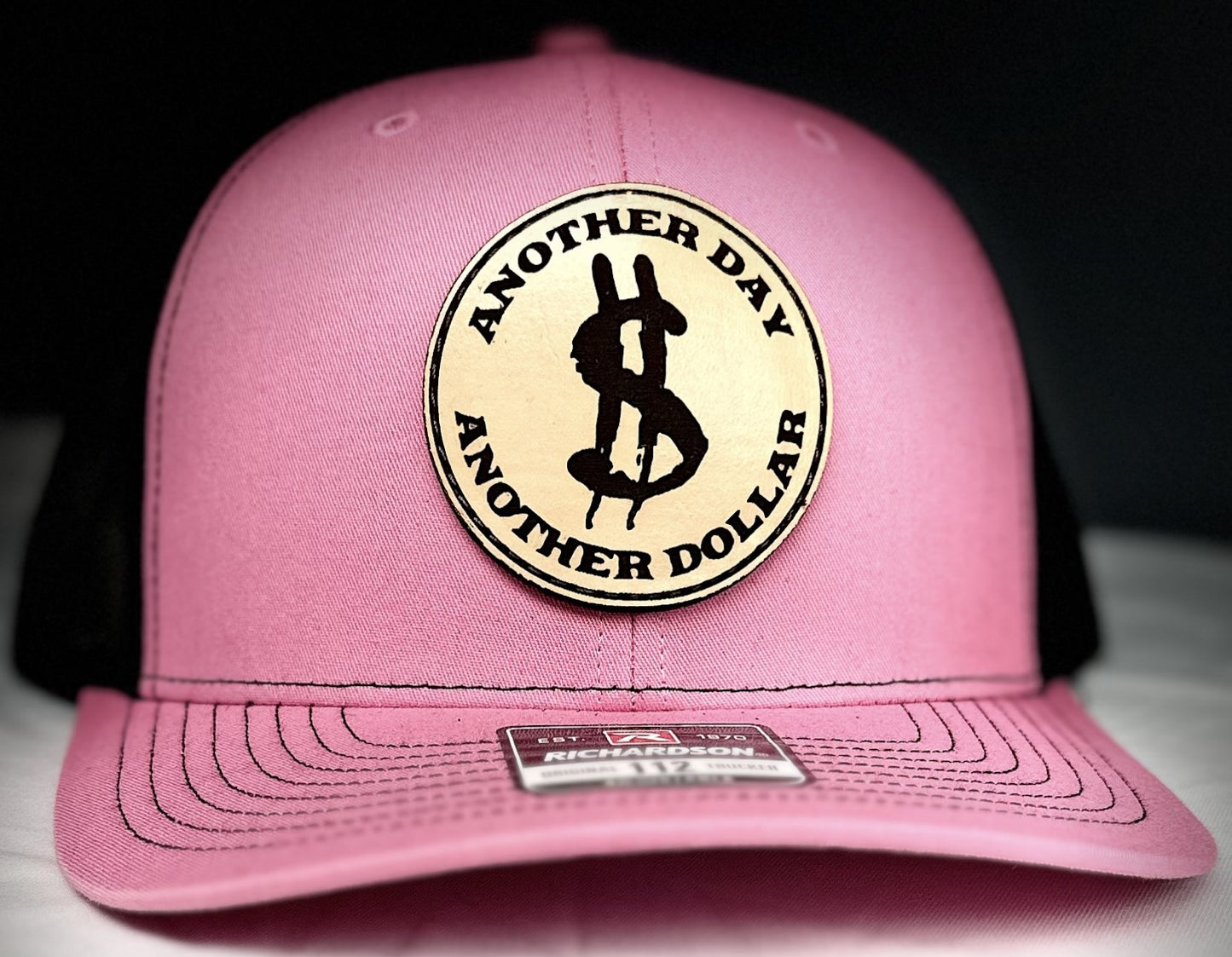 Another Day Another Dollar Pink/Black Patch Hat